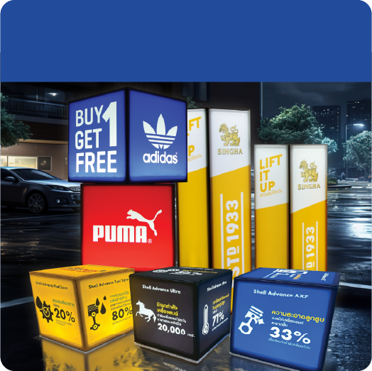 กล่องไฟผ้า3D แบบตั้งพื้น