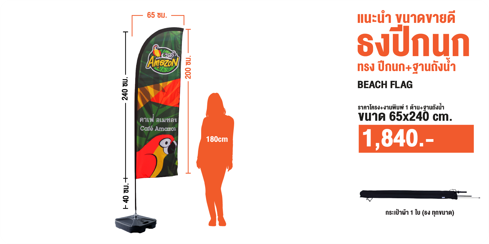 ธงชายหาด ทรงปีกนก